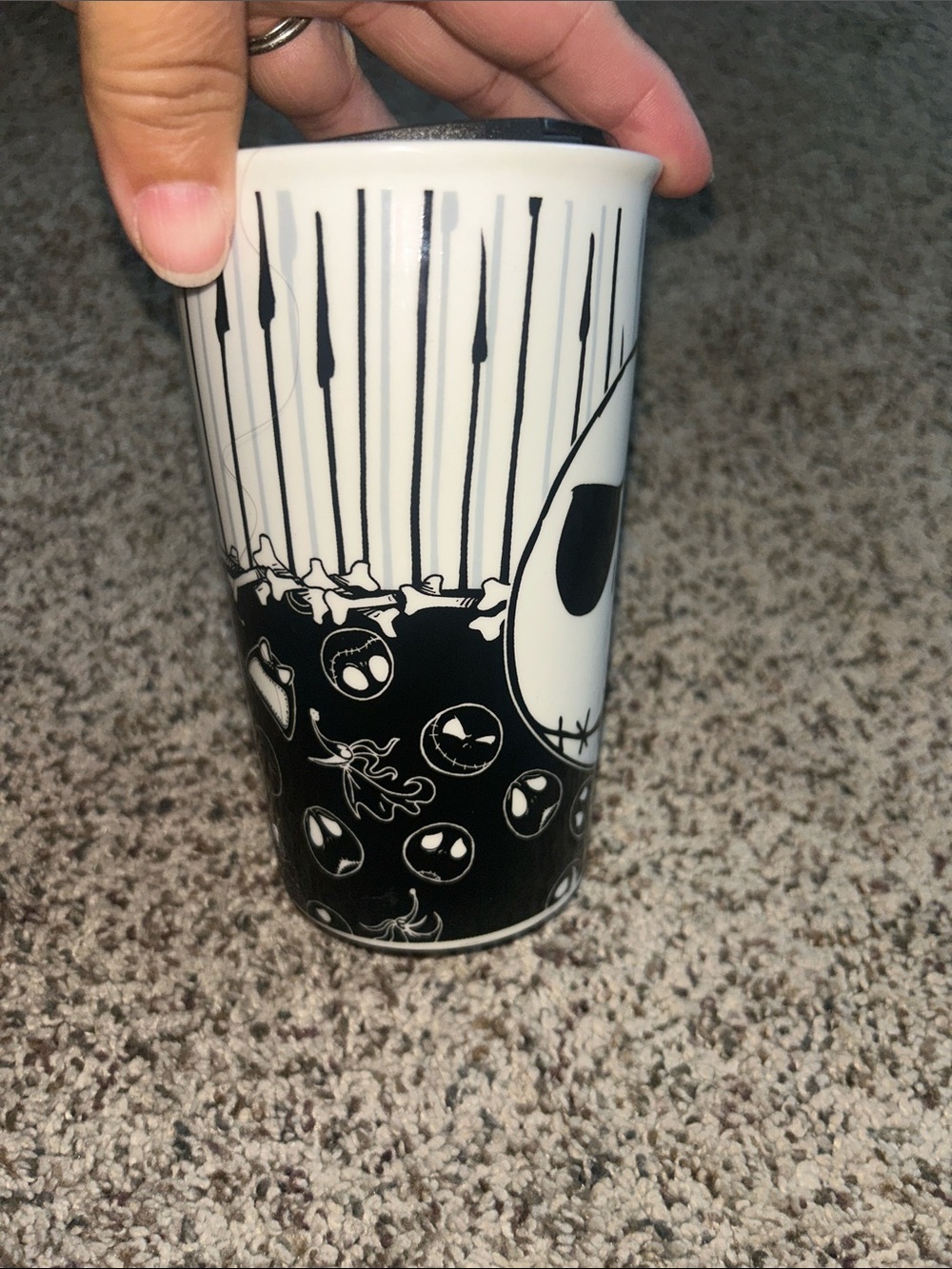 Disney The Nightmare Before Christmas White and Black Ceramic Tumbler - Picture 5 of 5